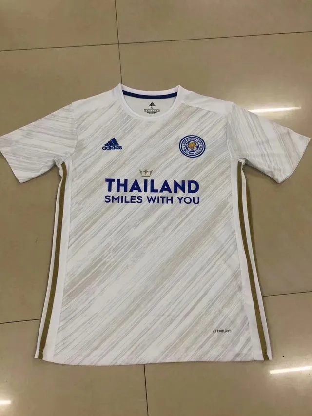 Adidas Leicester City أزرق بحري أبيض V-نايك ثلاث شرائط كتف قميص 3