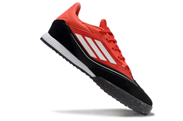 Adidas Messi Red Black Low-Top Synthetic Mesh And Suede Upper Indoor Soccer Shoes 4