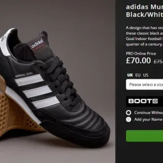 Adidas Mundial Goal Black/White Indoor Soccer Shoes