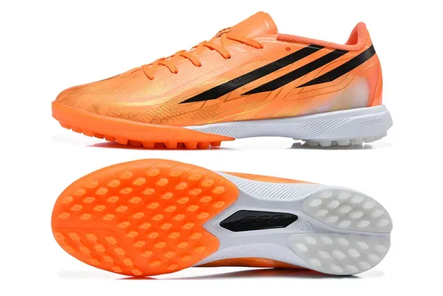 Adidas Orange Black Low-Cut Synthetic Upper Molded Conical Studs Artificial-Grass Soccer Shoes 9