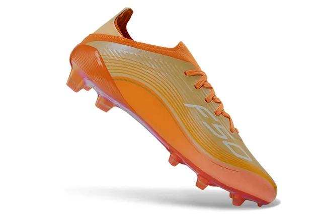 Adidas chaussures de football semelle Soleplate orange doré iridescent à motif ondulé upper synthétique Firm-Ground 11