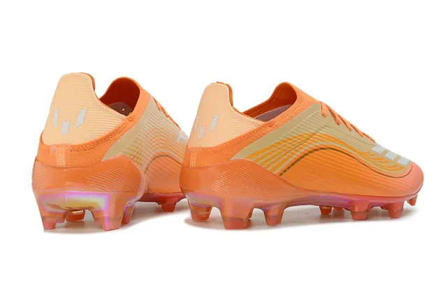 Adidas chaussures de football semelle Soleplate orange doré iridescent à motif ondulé upper synthétique Firm-Ground 15