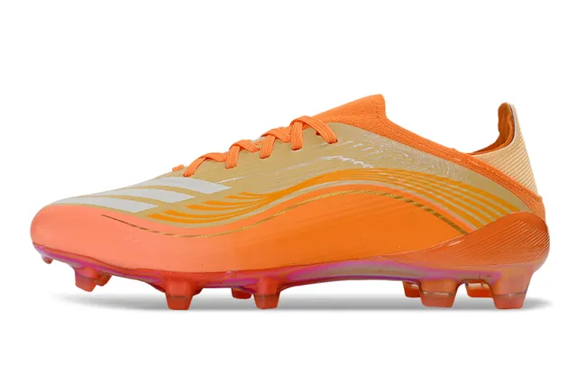 Adidas chaussures de football semelle Soleplate orange doré iridescent à motif ondulé upper synthétique Firm-Ground 17