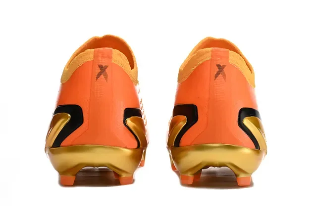 Adidas Chuteiras Laranja Dourado Sock-Fit Knit Upper Solado Metálico Campo Firme 4