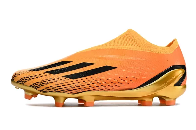 Adidas Chuteiras Laranja Dourado Sock-Fit Knit Upper Solado Metálico Campo Firme 8