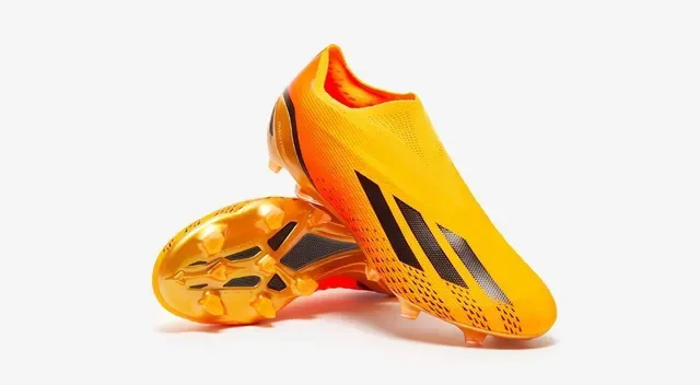 Adidas Chuteiras Laranja Dourado Sock-Fit Knit Upper Solado Metálico Campo Firme 14