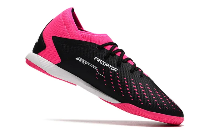 Adidas Pink Black Low-Cut Sock-Fit Collar Perforated Synthetic Upper Indoor Soccer Shoes 11