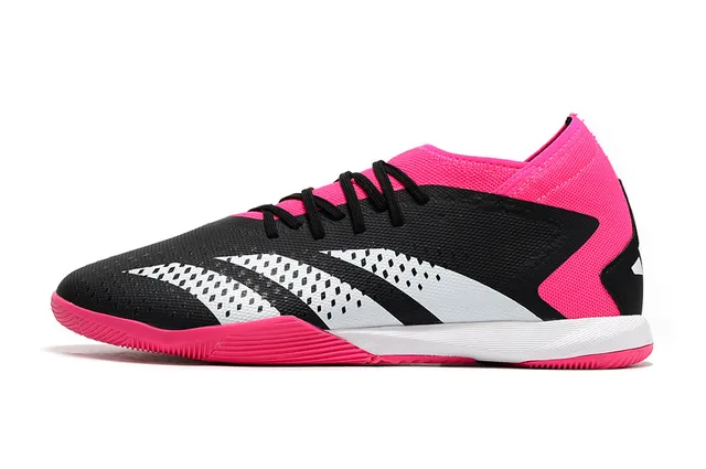 Adidas Pink Black Low-Cut Sock-Fit Collar Perforated Synthetic Upper Indoor Soccer Shoes 13