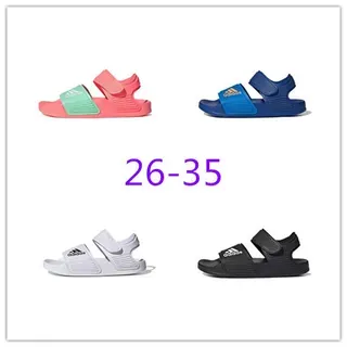 Adidas 粉色绿色双带魔术贴休闲凉鞋