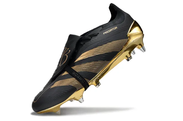 Adidas Predator Noir Orange Chaussures de football à coupe basse upper synthétique panneau latéral à trois rayures surface ferme 3