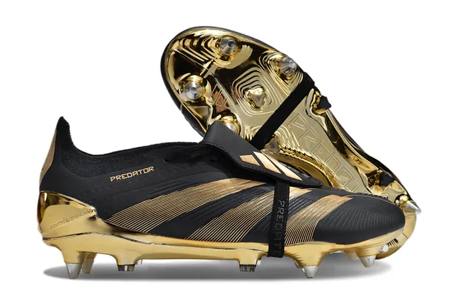 Adidas Predator Noir Orange Chaussures de football à coupe basse upper synthétique panneau latéral à trois rayures surface ferme 6