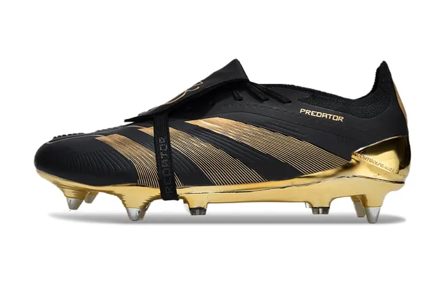 Adidas Predator Noir Orange Chaussures de football à coupe basse upper synthétique panneau latéral à trois rayures surface ferme 8