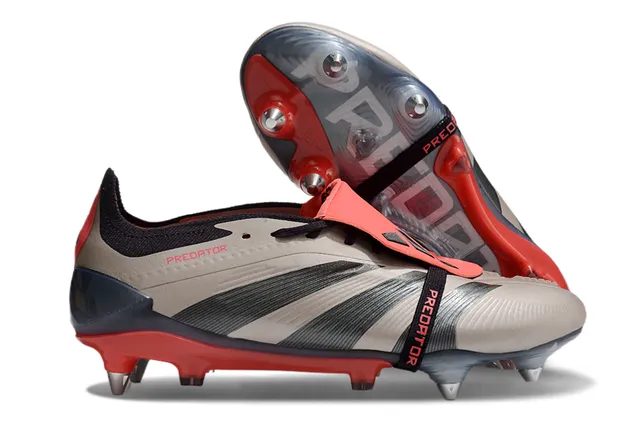 Adidas Predator Noir Orange Chaussures de football à coupe basse upper synthétique panneau latéral à trois rayures surface ferme 20