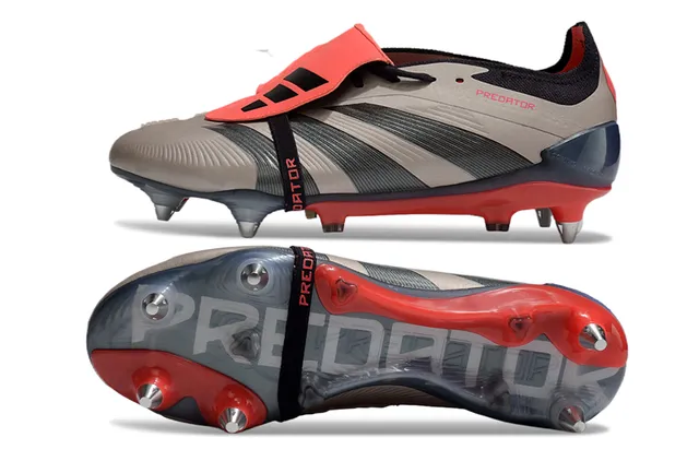 Adidas Predator Noir Orange Chaussures de football à coupe basse upper synthétique panneau latéral à trois rayures surface ferme 21