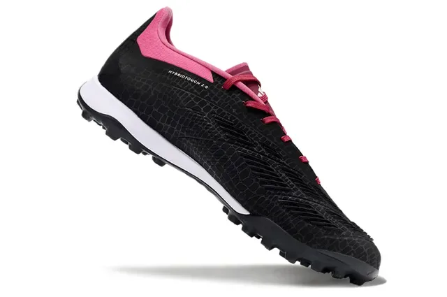 Adidas Predator Black Pink Textured Synthetic Upper Conical Studs Turf Soccer Shoes 2