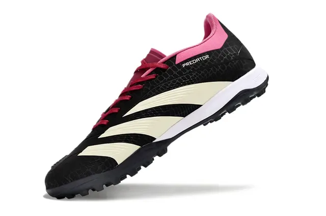 Adidas Predator Black Pink Textured Synthetic Upper Conical Studs Turf Soccer Shoes 3