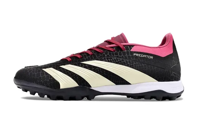Adidas Predator Black Pink Textured Synthetic Upper Conical Studs Turf Soccer Shoes 7