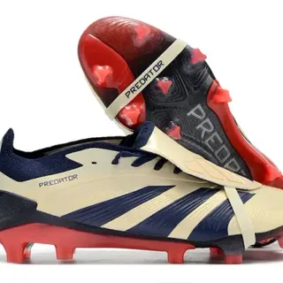 Adidas Predator Crema Azul Marino Rojo Firm-Ground Zapatos de fútbol