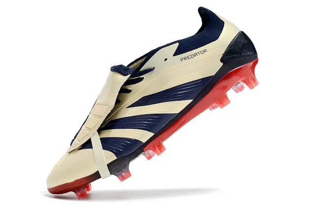Adidas Predator Cream Navy Red Firm-Ground Soccer Shoes 3
