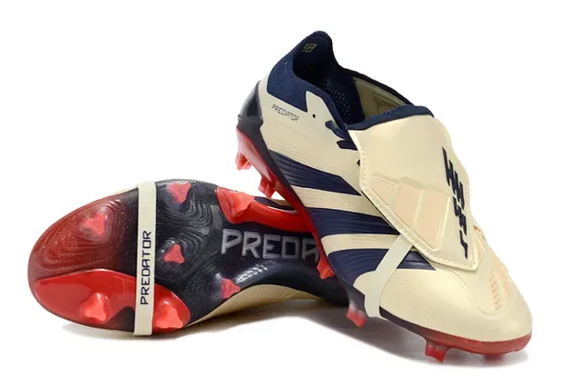 Adidas Predator Cream Navy Red Firm-Ground Soccer Shoes 4