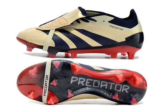 Adidas Predator Cream Navy Red Firm-Ground Soccer Shoes 6
