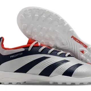 Adidas Predator Gray Navy Low-Cut Shoe Asymmetrical Lacing Turf Soccer Shoes