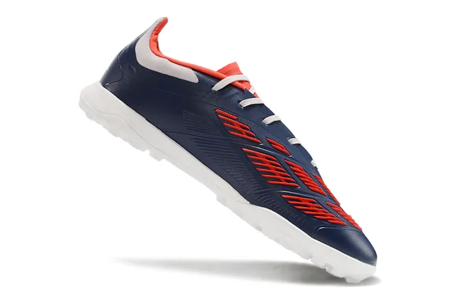 Adidas Predator Gray Navy Low-Cut Shoe Asymmetrical Lacing Turf Soccer Shoes 2