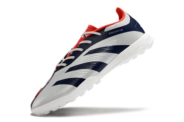 Adidas Predator Gray Navy Low-Cut Shoe Asymmetrical Lacing Turf Soccer Shoes 3