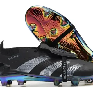 Adidas Predator Laceless Botas de Fútbol Negro Plata Iridiscente Tierra Firme