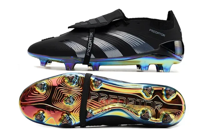 Adidas Predator Laceless Botas de Fútbol Negro Plata Iridiscente Tierra Firme 6