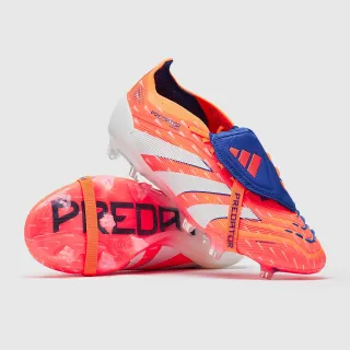 Adidas Predator Orange Blue Laceless Strap Closure Hybrid-Touch Upper Firm-Ground Soccer Shoes