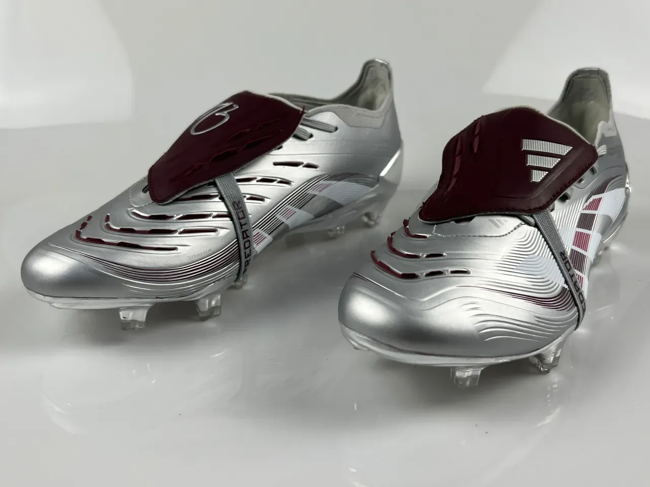 Adidas Predator Silver Purple Metallic Synthetic Upper Wave-Patterned Forefoot Firm-Ground Soccer Shoes 10
