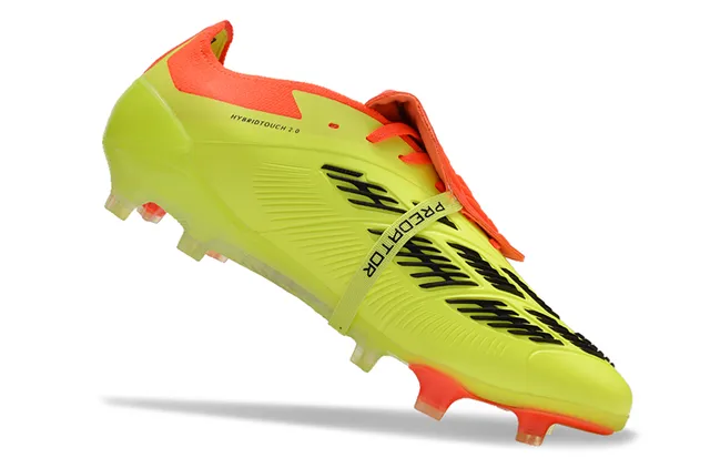 Adidas Predator Amarelo Laranja Silhueta Baixa Correia com Cadarço Trava Campo Firme Sapatos de Futebol 2
