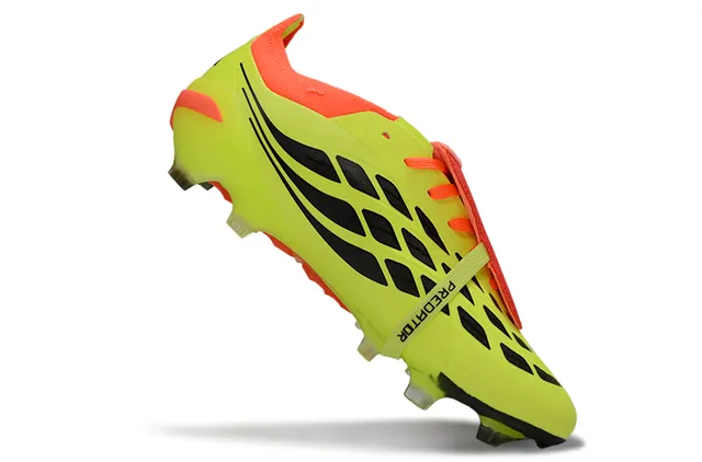 Adidas Predator Chaussures de Football Jaune Orange Néon Détail sur la Partie Supérieure pour Terre Firme 2