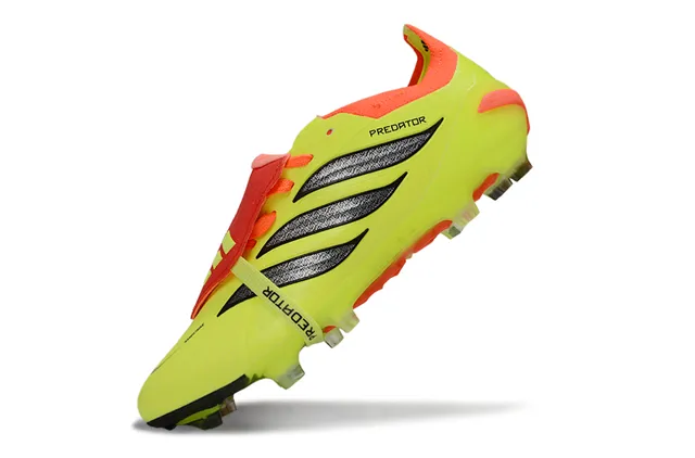 Adidas Predator Chaussures de Football Jaune Orange Néon Détail sur la Partie Supérieure pour Terre Firme 3