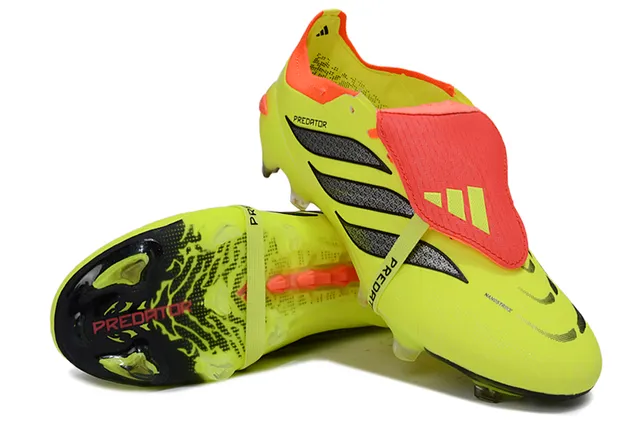 Adidas Predator Chaussures de Football Jaune Orange Néon Détail sur la Partie Supérieure pour Terre Firme 4