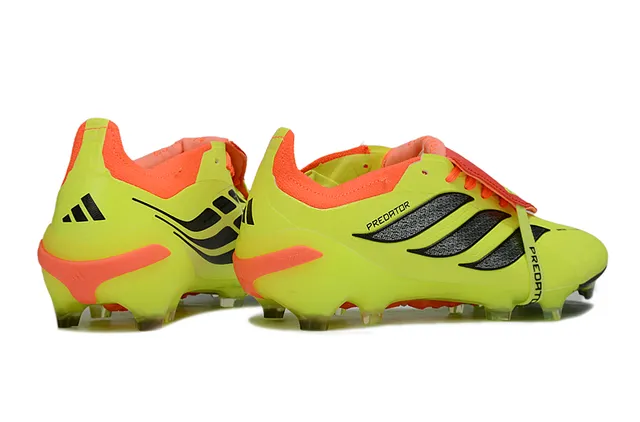 Adidas Predator Chaussures de Football Jaune Orange Néon Détail sur la Partie Supérieure pour Terre Firme 5