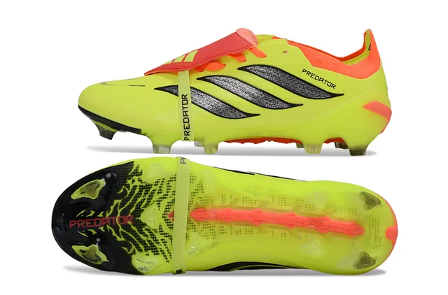 Adidas Predator Chaussures de Football Jaune Orange Néon Détail sur la Partie Supérieure pour Terre Firme 6