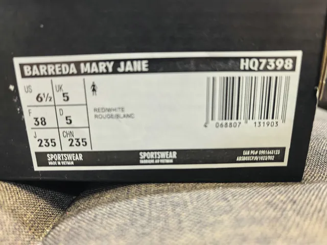 Adidas Sapatos Mary Jane com parte superior de camurça sintético, painel lateral com três listras, vermelho e branco 2