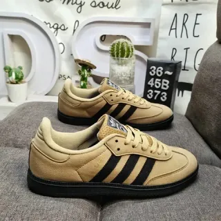 Adidas Samba حذاء رياضي بيج وأسود لايف ستايل