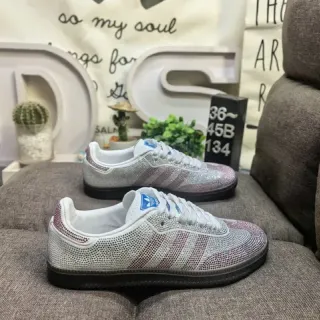 Adidas Samba Chaussures Lifestyle Cristal Embellished Blanc et Or Rose
