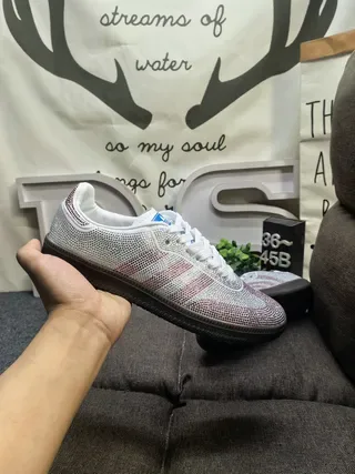 Adidas Samba Crystal-Embellished White and Rose Gold Lifestyle Sneakers 5