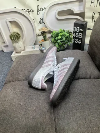 Adidas Samba Crystal-Embellished White and Rose Gold Lifestyle Sneakers 6
