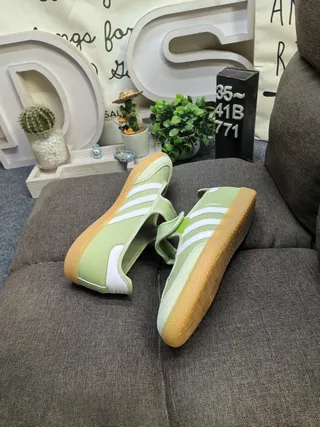 Adidas Samba حذاء رياضي أخضر فاتح مخملي أسلوب حياة 6