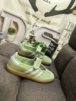 Adidas Samba حذاء رياضي أخضر فاتح مخملي أسلوب حياة 9