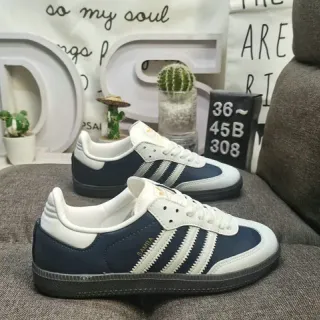Adidas Samba بحري وأبيض سنيكرز نمط حياة