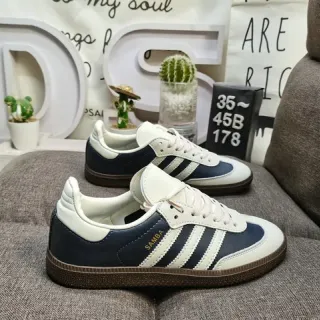 Adidas Samba Navy and White حذاء أسلوب الحياة