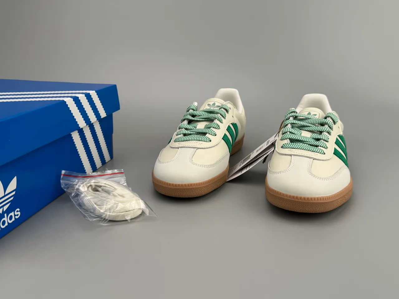 Adidas Samba Off-White and Green Lifestyle Sneakers 3