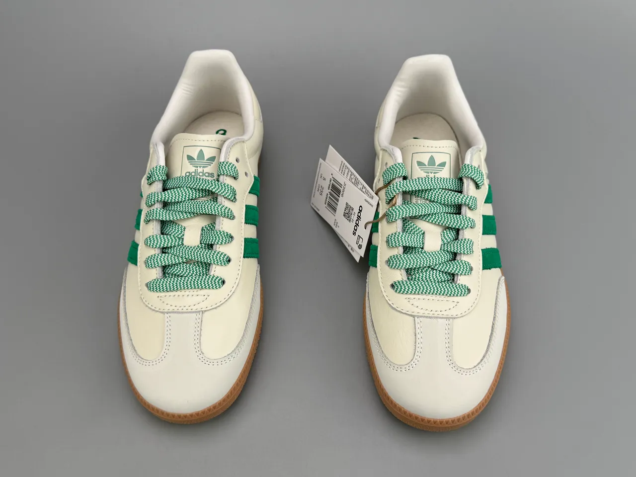 Adidas Samba Off-White and Green Lifestyle Sneakers 7