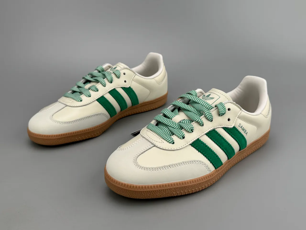 Adidas Samba Off-White and Green Lifestyle Sneakers 9